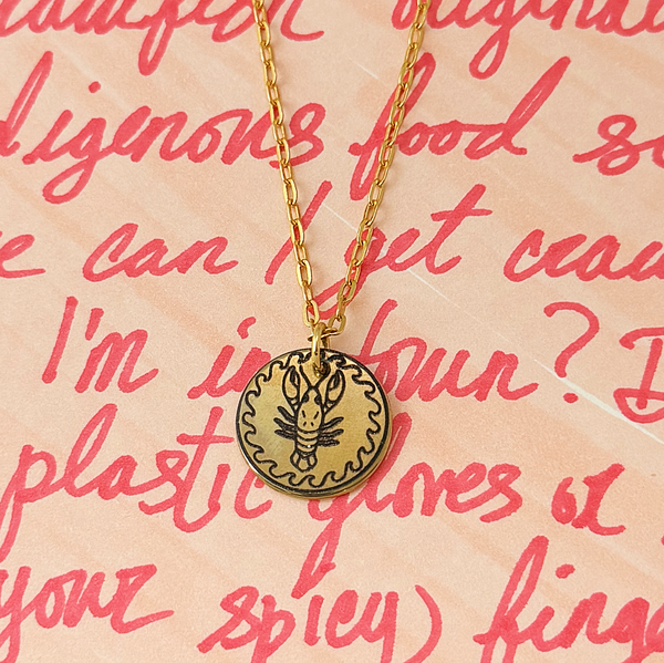 Crawfish Pendant in Gold
