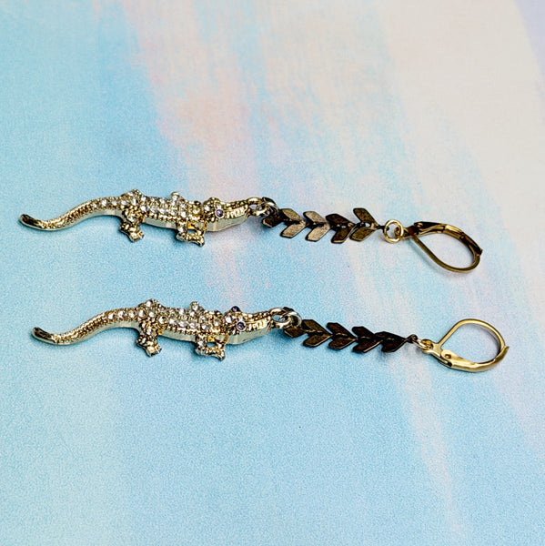 Gator Bites Earrings - Gold Plated