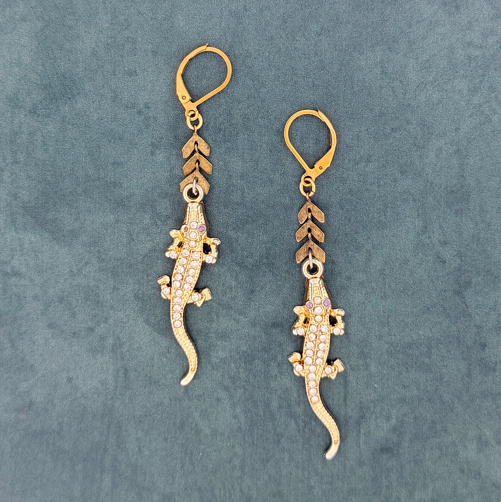 Gator Bites Earrings - Gold Plated