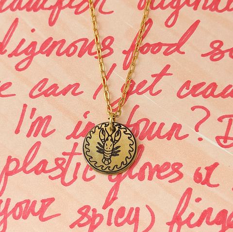 Crawfish Pendant in Gold