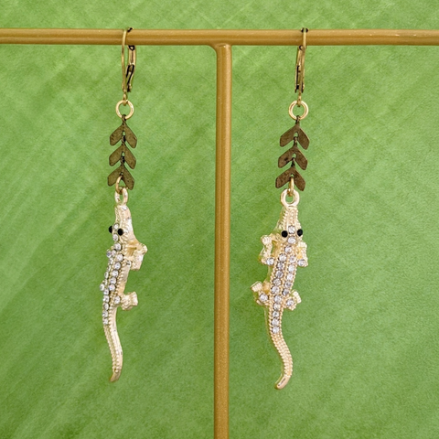 Gator Bites Earrings in Gold