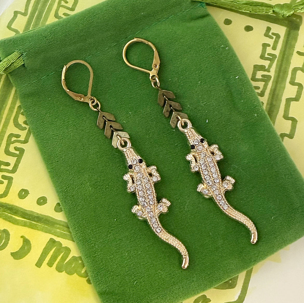 Gator Bites Earrings in Gold