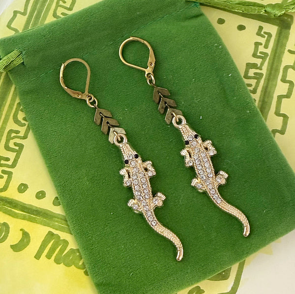Gator Bites Earrings in Gold