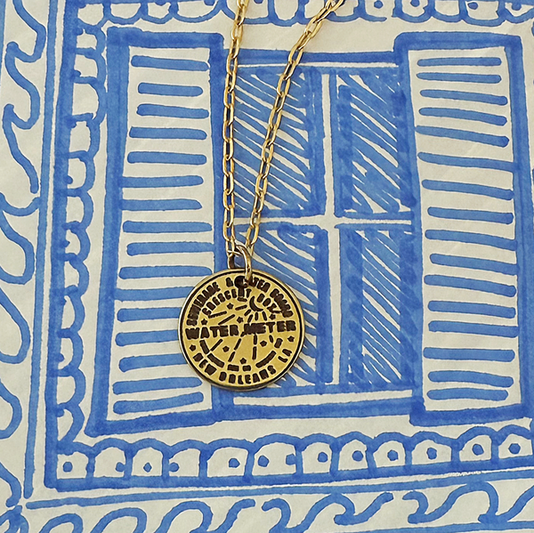 Water Meter Pendant in Gold