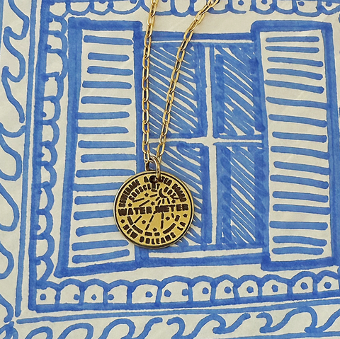 Water Meter Pendant in Gold