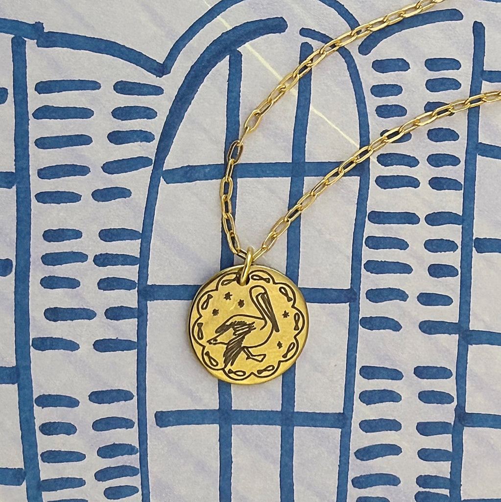 Pelican Pendant in Gold