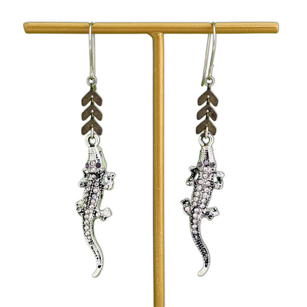 Gator Bites Earrings in Silver