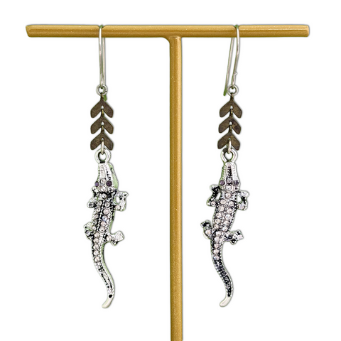 Gator Bites Earrings in Silver