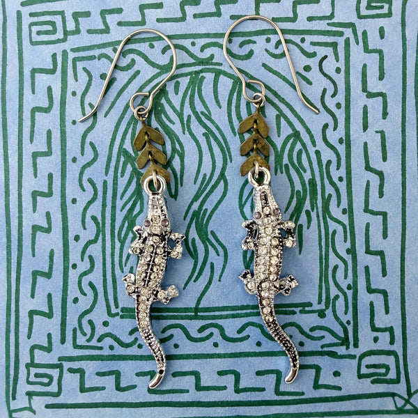Gator Bites Earrings in Silver