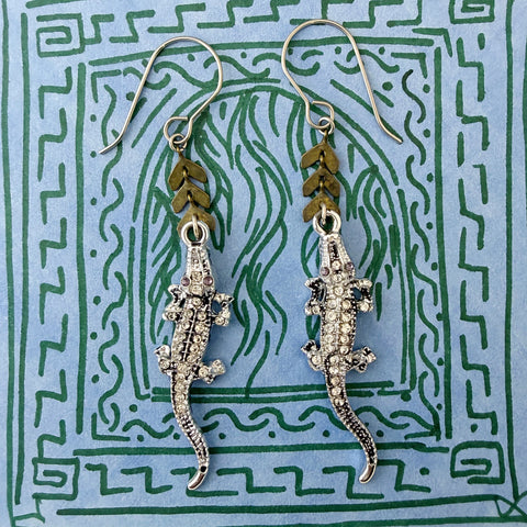 Gator Bites Earrings in Silver