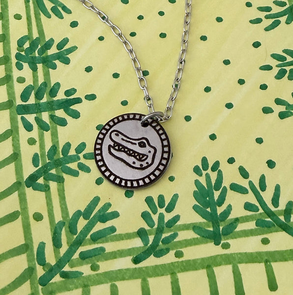 Gator Pendant in Silver
