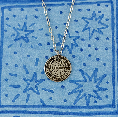 Water Meter Pendant in Silver