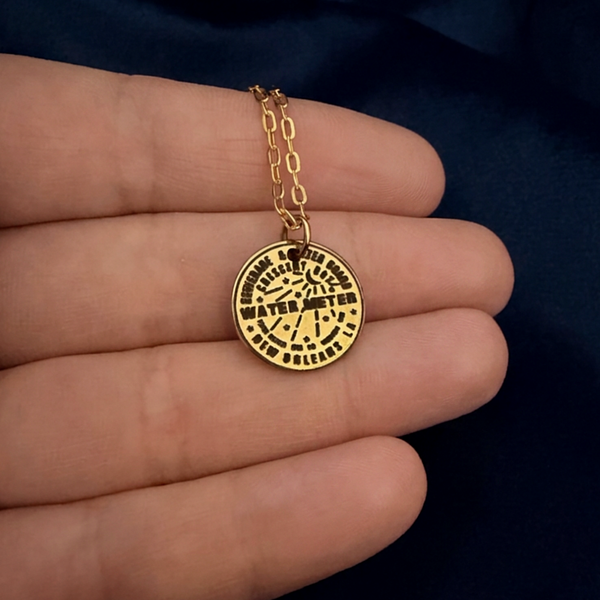 Water Meter Pendant in Gold