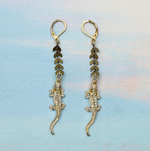 Gator Bites Earrings - Gold Plated